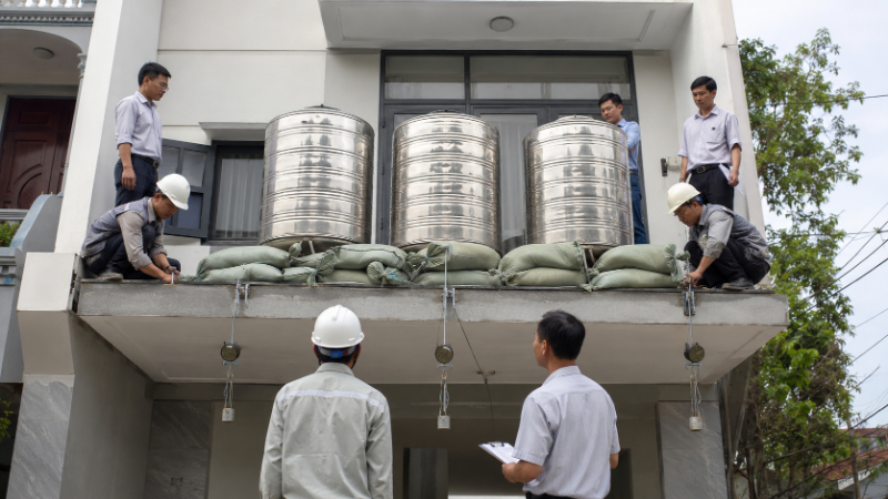 Thử tải ban công và kết cấu công xôn được thực hiện như thế nào?